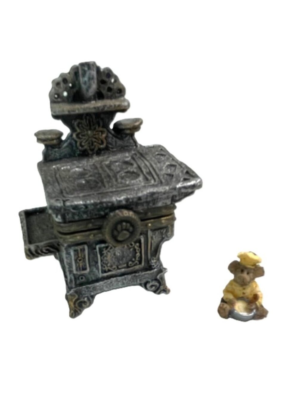 Boyds Bears Treasure Box Aunt Becky's Cast Iron Stove w/ Biscuit McNibble 392130